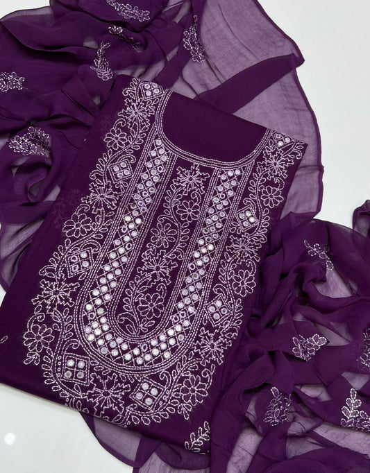 3PC Handmade Embroidered on GTM Premium Quality Lawn #3