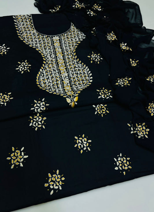 3PC Handmade Embroidered on GTM Premium Quality Lawn #13