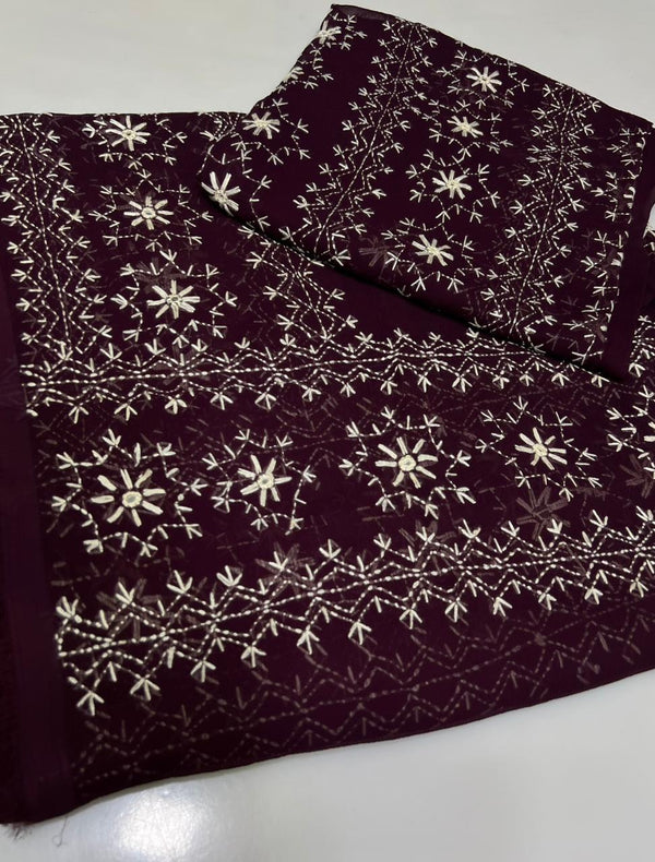 Handmade Embroidered Chiffon 2-Piece Suit –  Collection #1