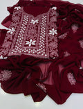 2 PC Handmade Benzir Shadow Mirror Work Chiffon Ensemble – Two-Piece Set #1