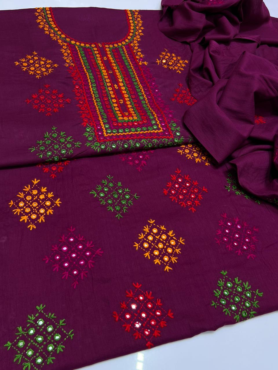 3PC Handmade Embroidered on GTM Premium Quality Lawn #2