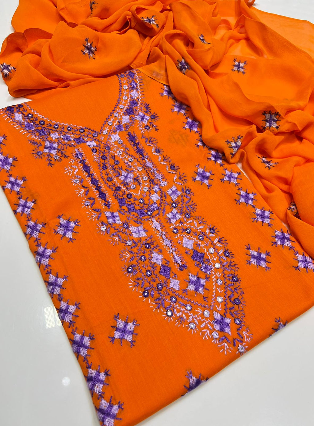 3PC Handmade Embroidered on GTM Premium Quality Lawn #4
