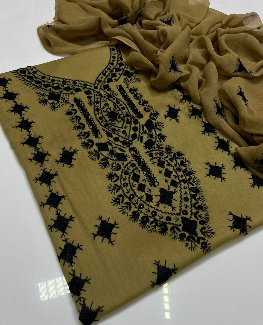 3PC Handmade Embroidered on GTM Premium Quality Lawn #4