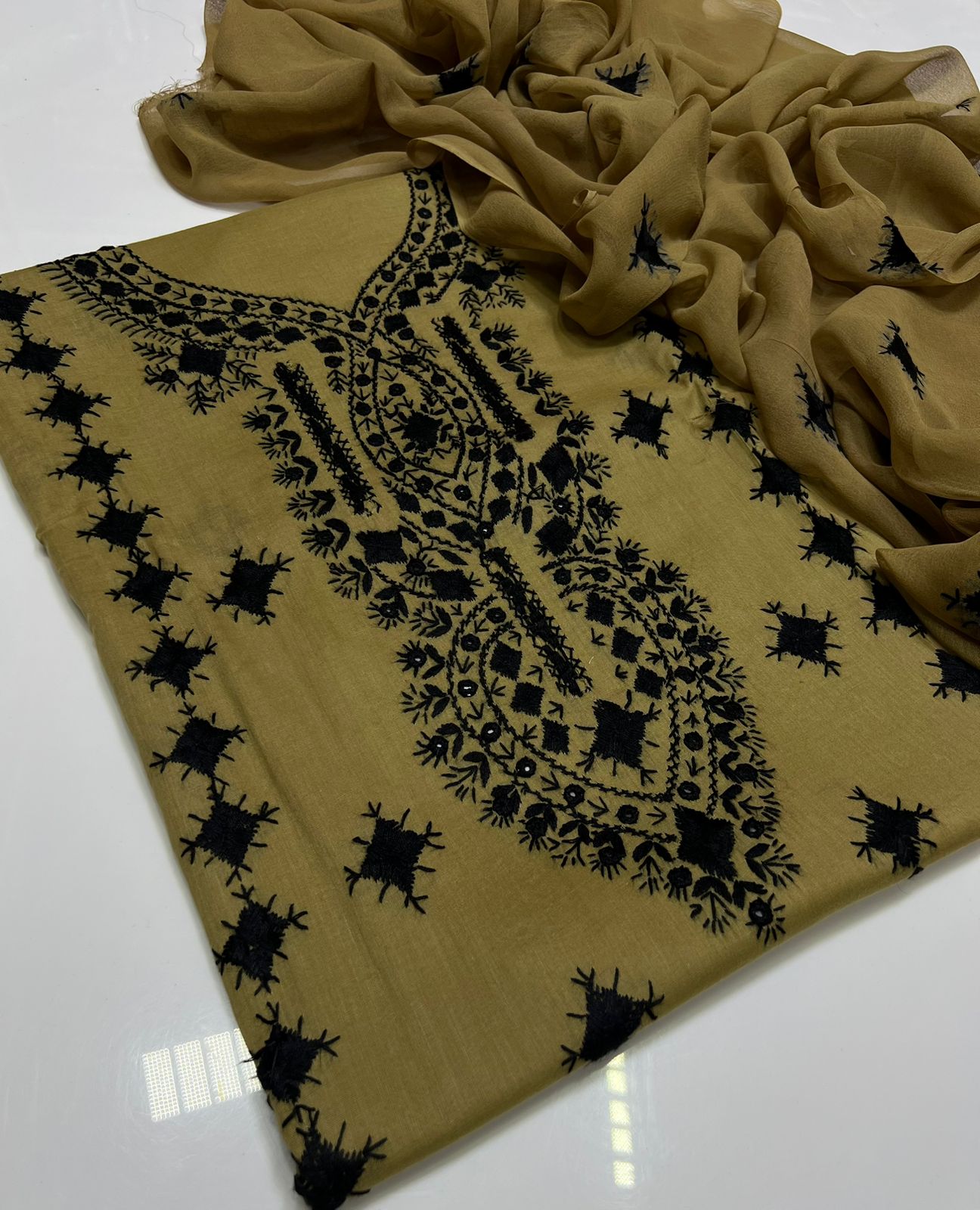 3PC Handmade Embroidered on GTM Premium Quality Lawn #4