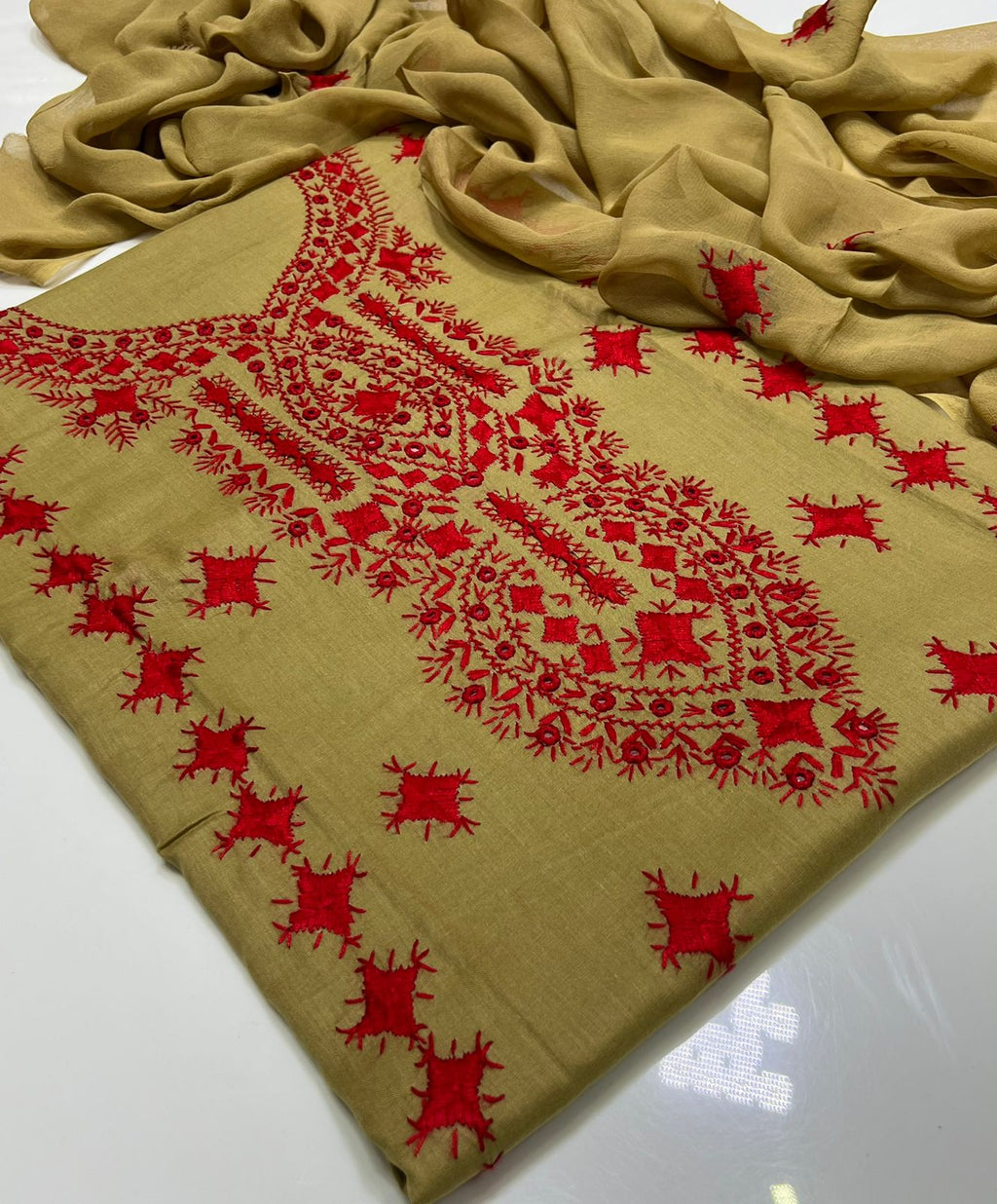 3PC Handmade Embroidered on GTM Premium Quality Lawn #4
