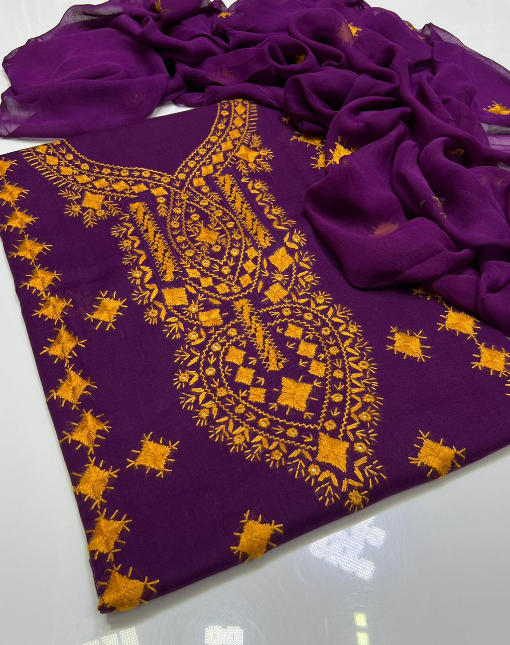 3PC Handmade Embroidered on GTM Premium Quality Lawn #4