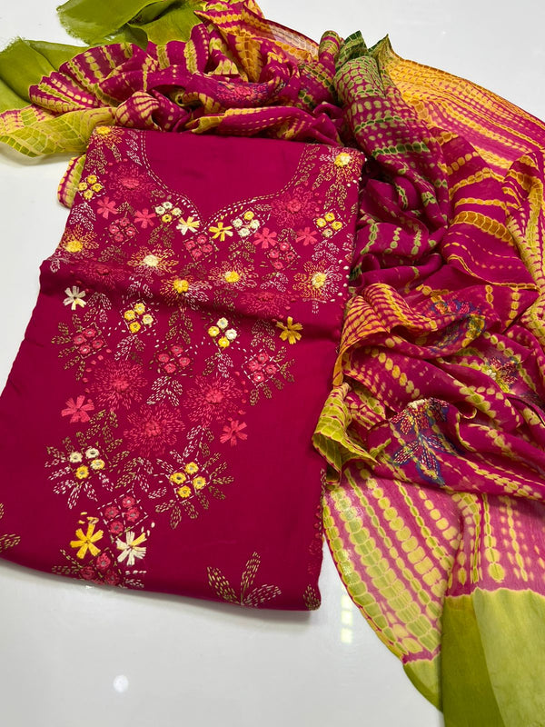 3PC Handmade Embroidered on GTM Premium Quality Lawn #8