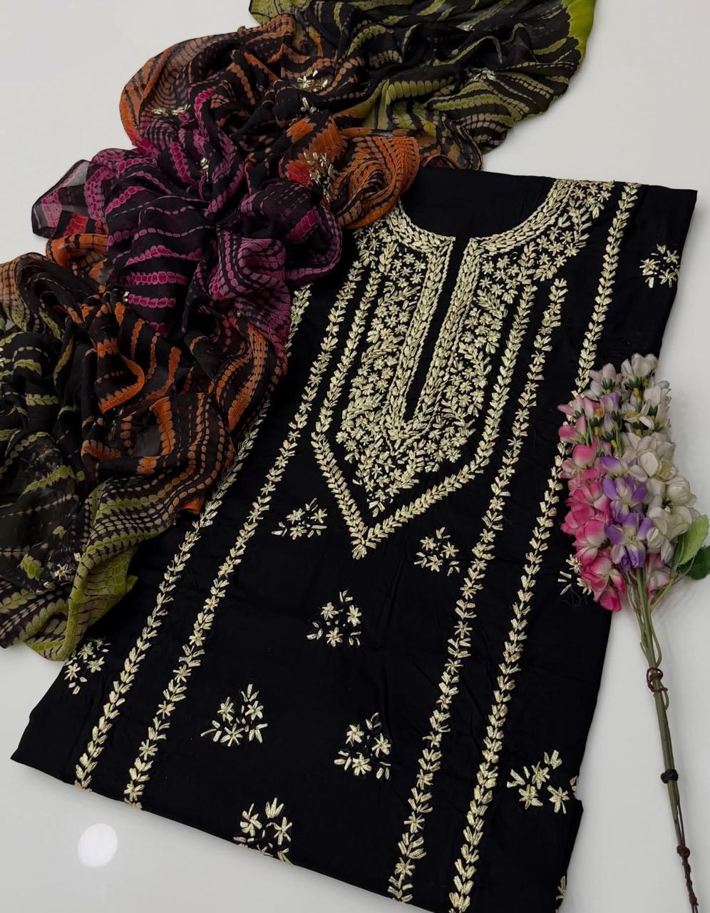 3PC Handmade Embroidered on GTM Premium Quality Lawn #9