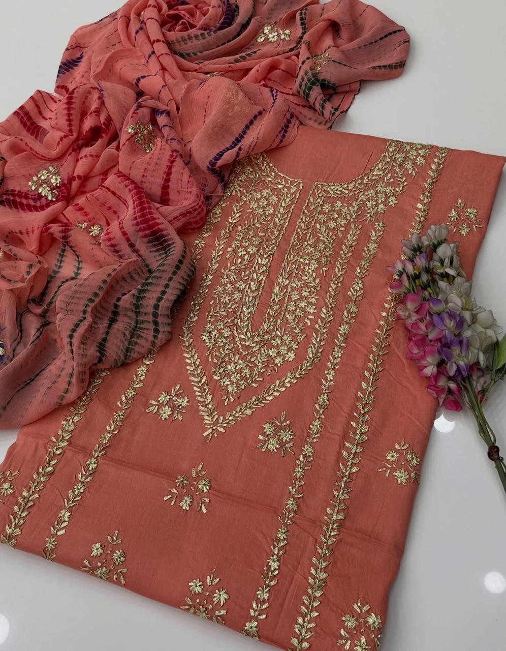 3PC Handmade Embroidered on GTM Premium Quality Lawn #9