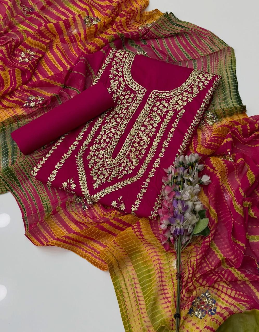 3PC Handmade Embroidered on GTM Premium Quality Lawn #9