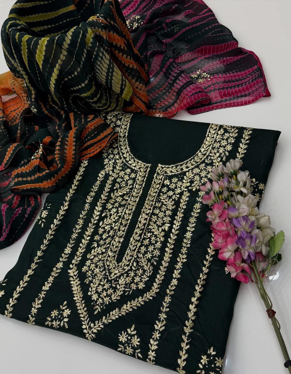 3PC Handmade Embroidered on GTM Premium Quality Lawn #9