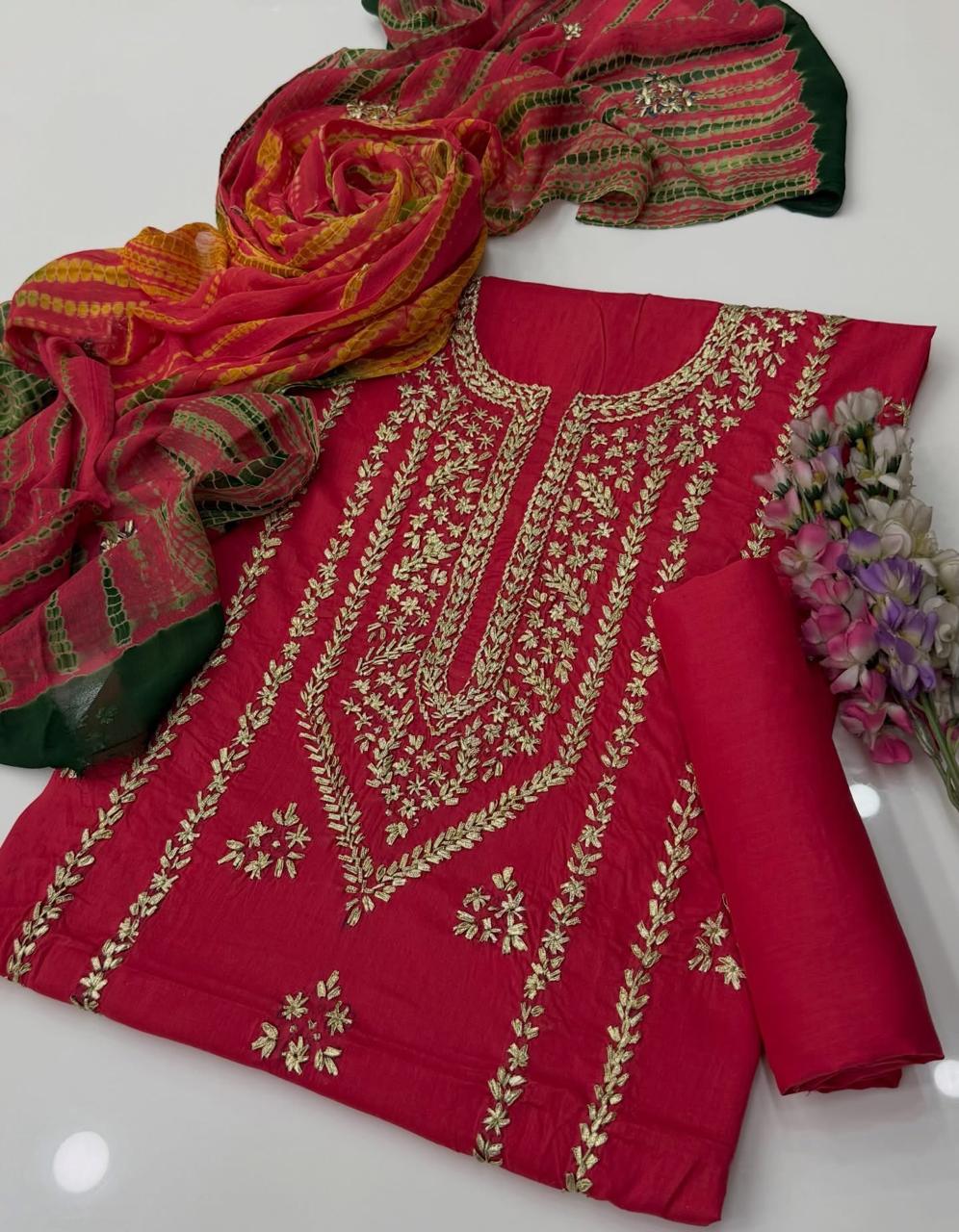 3PC Handmade Embroidered on GTM Premium Quality Lawn #9