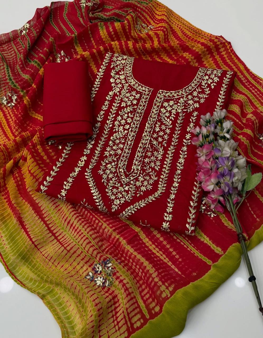 3PC Handmade Embroidered on GTM Premium Quality Lawn #9