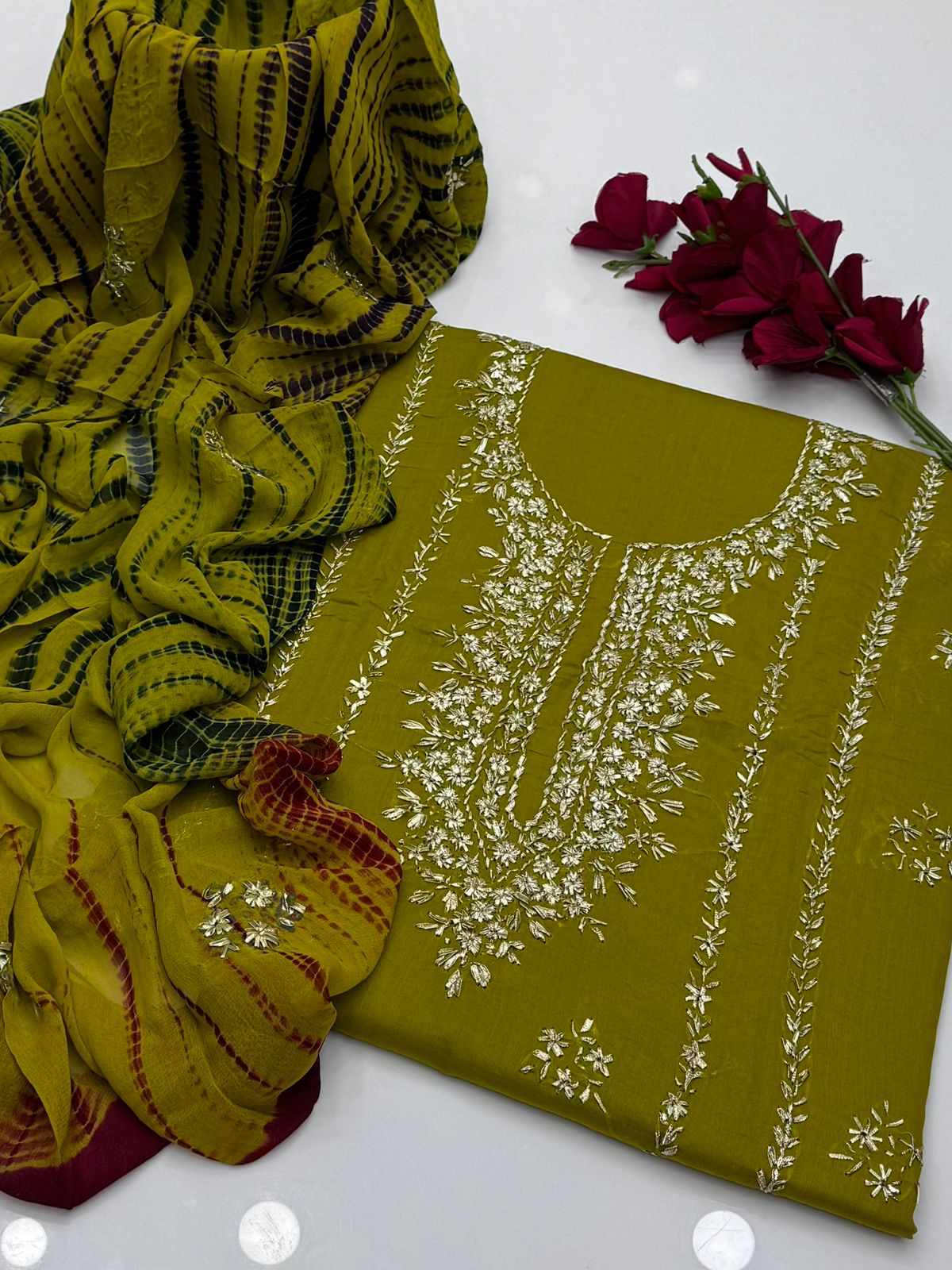 3PC Handmade Embroidered on GTM Premium Quality Lawn #9