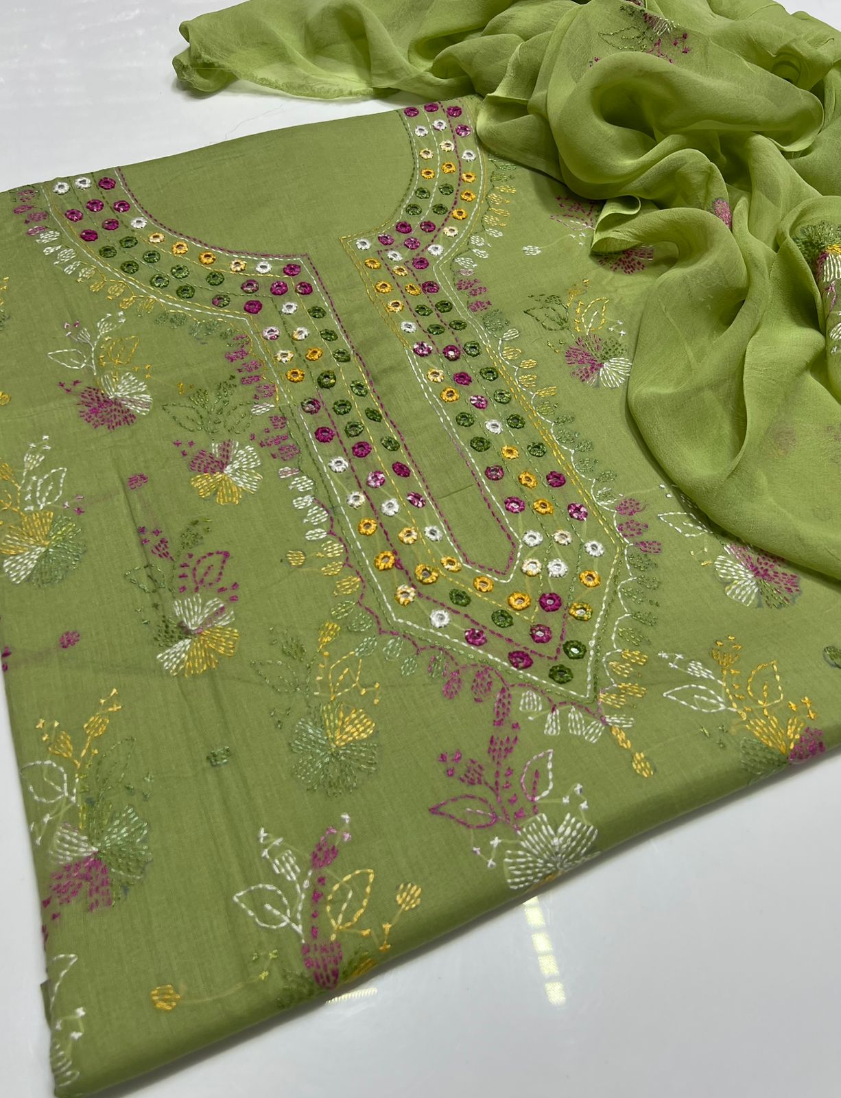 3PC Handmade Embroidered on GTM Premium Quality Lawn #10