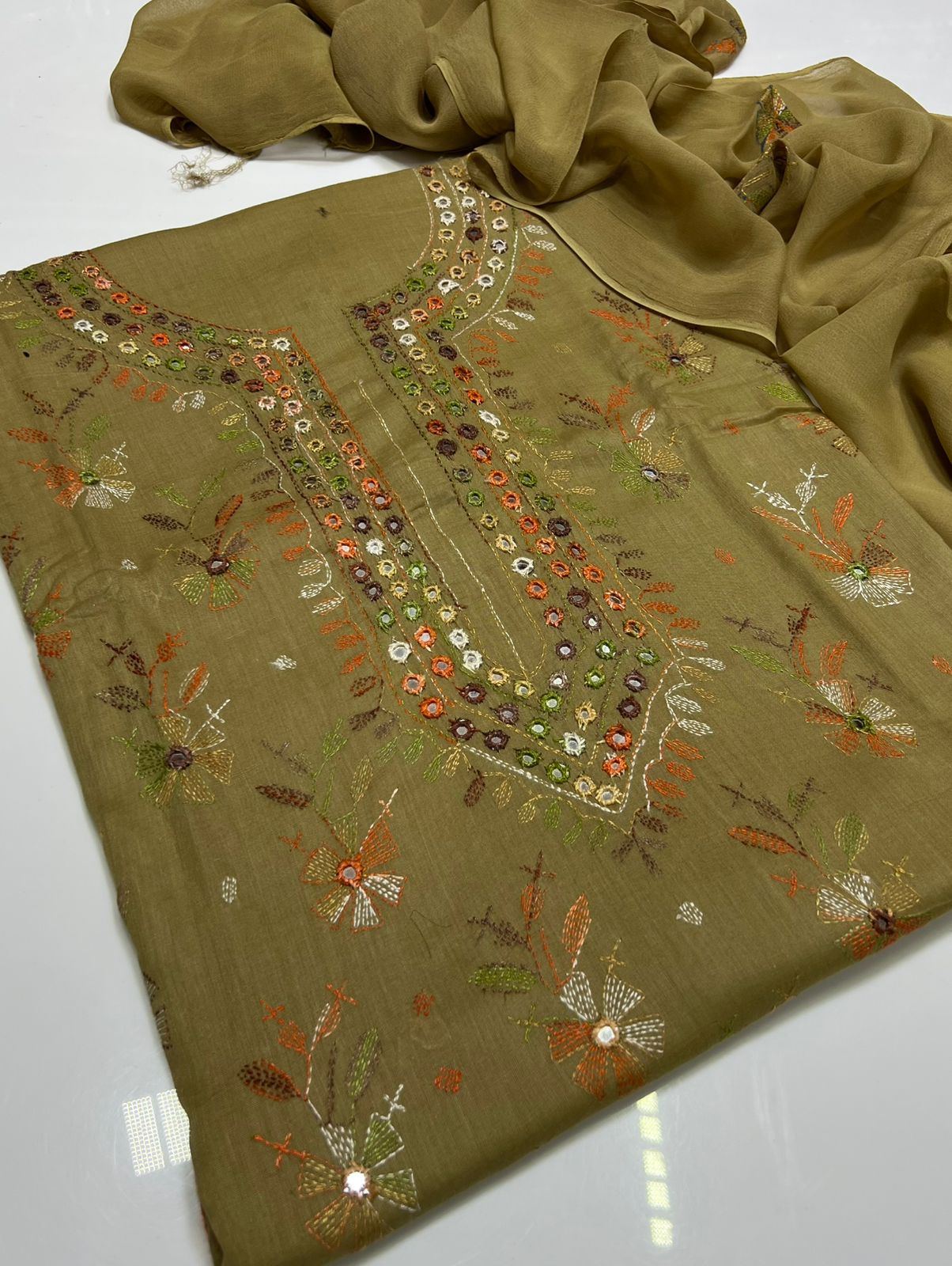 3PC Handmade Embroidered on GTM Premium Quality Lawn #10