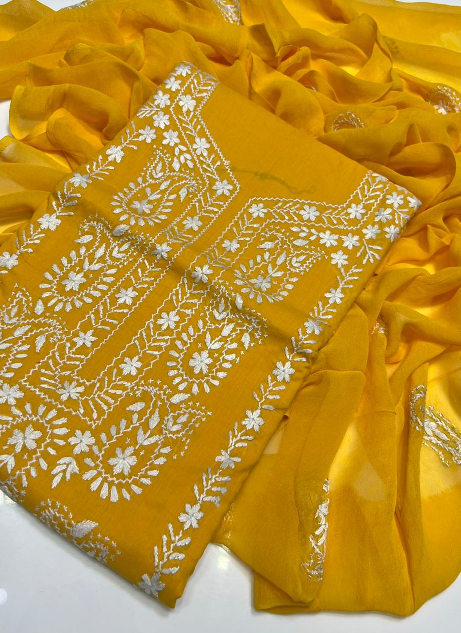 3PC Handmade Embroidered on GTM Premium Quality Lawn #11