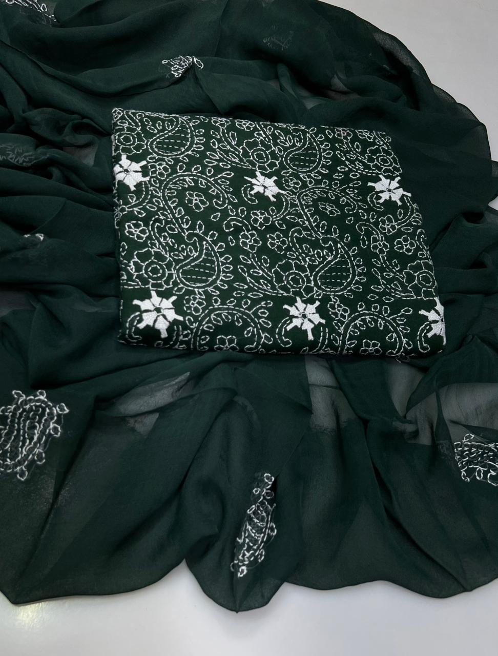3PC Handmade Embroidered on GTM Premium Quality Lawn #12