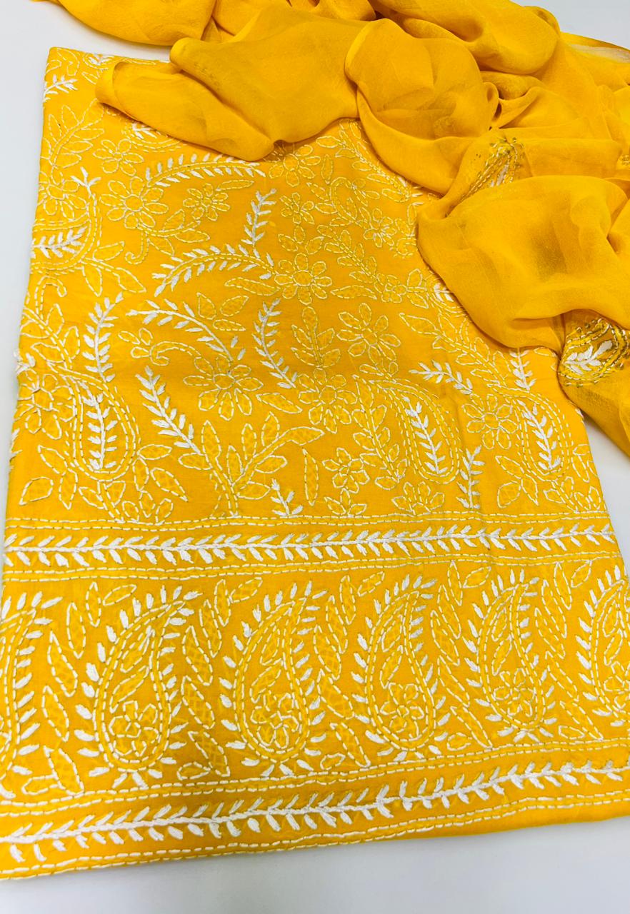 3PC Handmade Embroidered on GTM Premium Quality Lawn #12