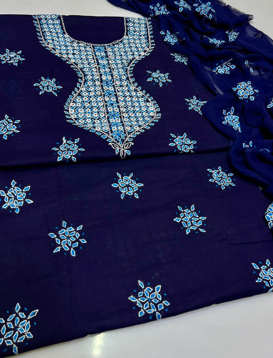 3PC Handmade Embroidered on GTM Premium Quality Lawn #13