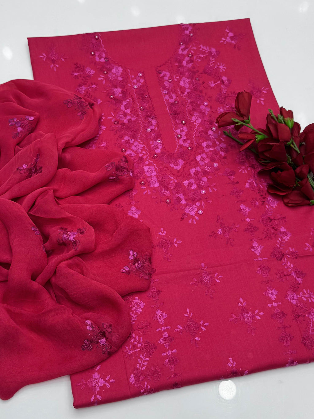 3PC Handmade Embroidered on GTM Premium Quality Lawn #14
