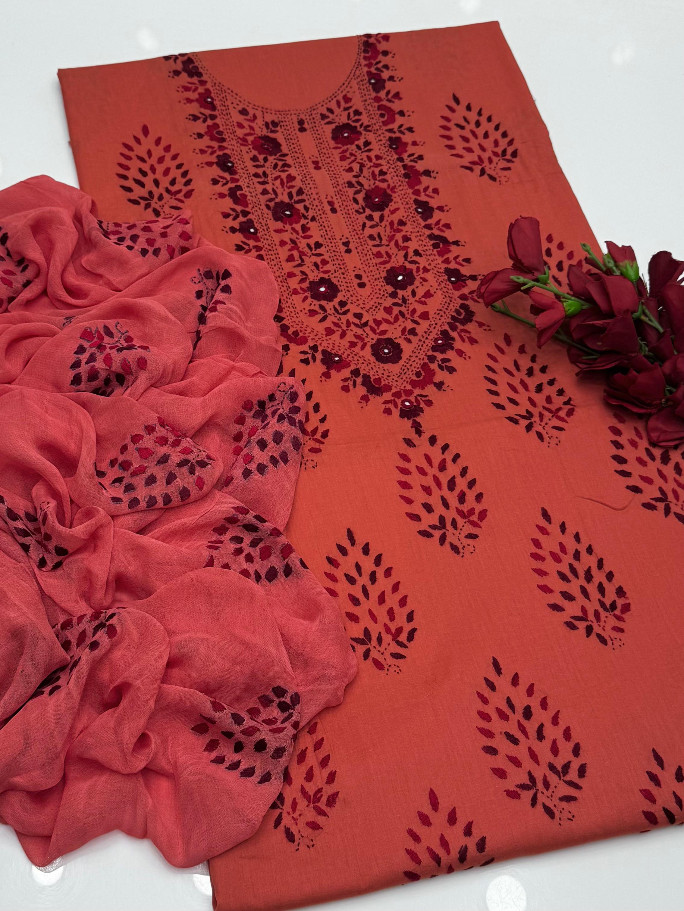 3PC Handmade Embroidered on GTM Premium Quality Lawn #14