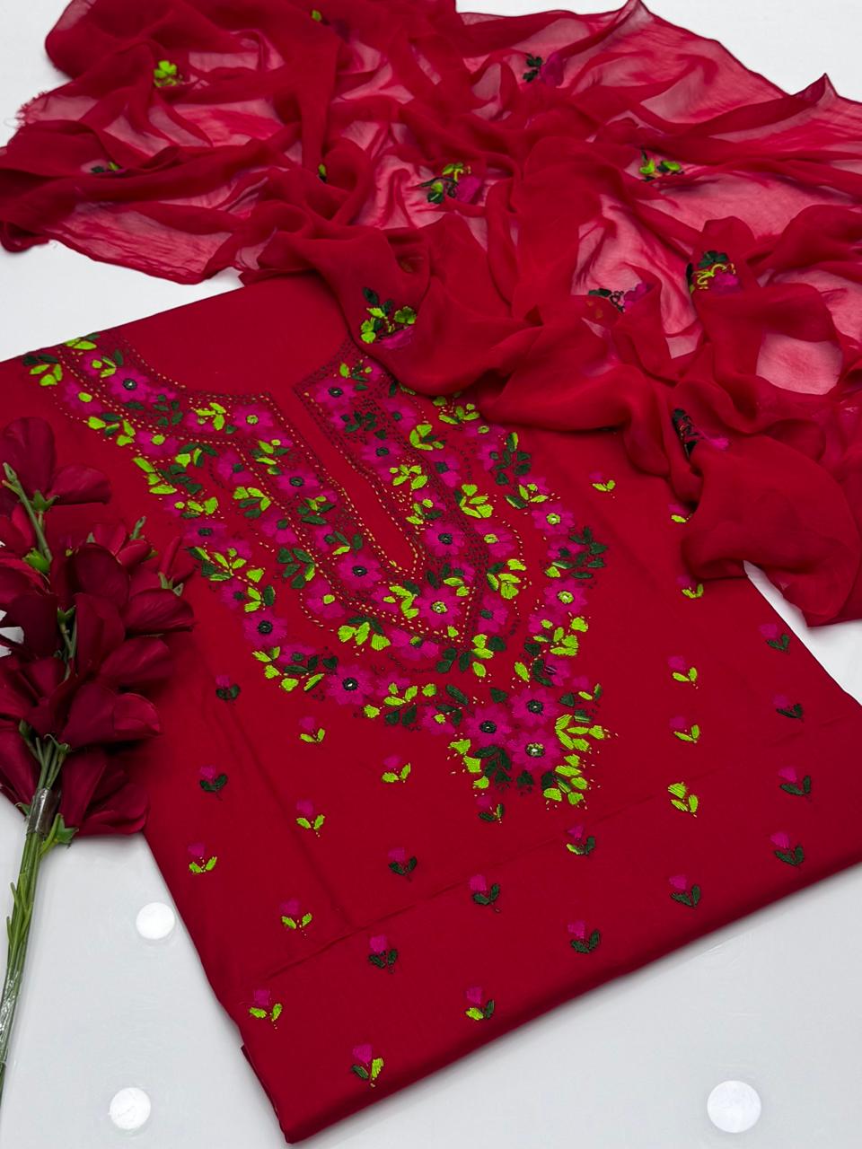 3PC Handmade Embroidered on GTM Premium Quality Lawn #14