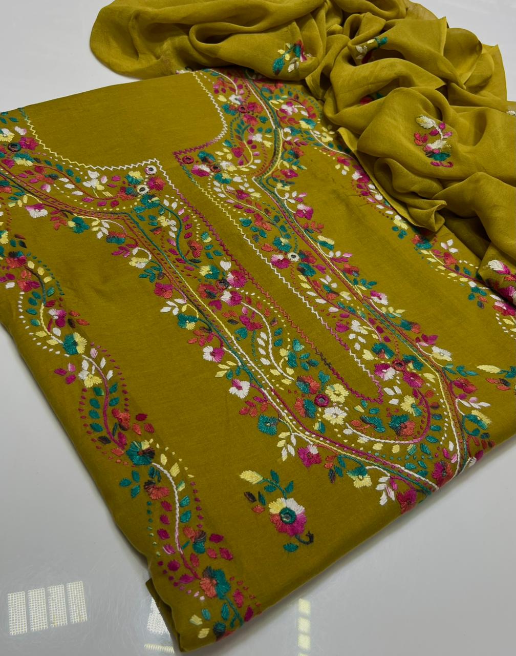 3PC Handmade Embroidered on GTM Premium Quality Lawn #15