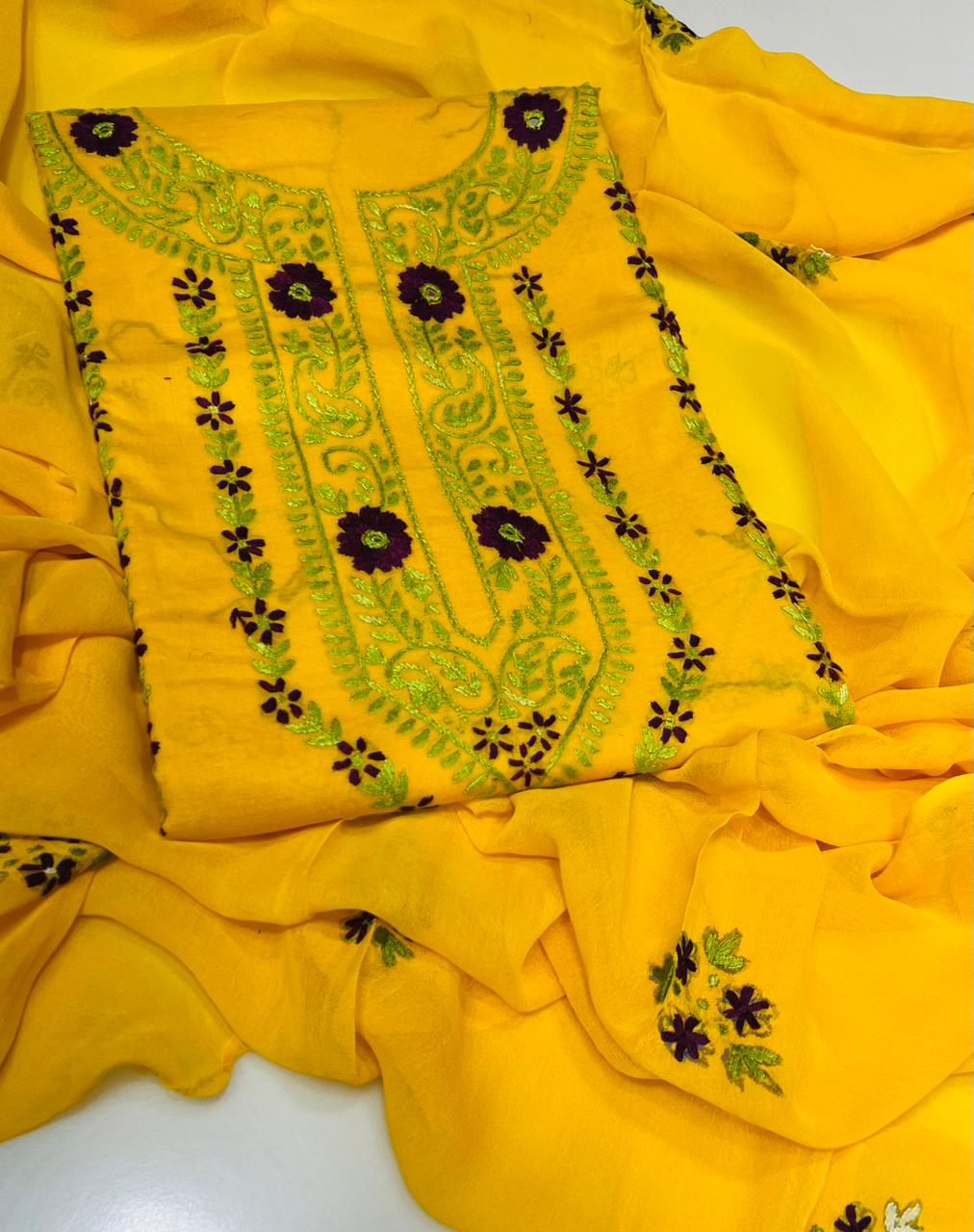 3PC Handmade Embroidered on GTM Premium Quality Lawn #15