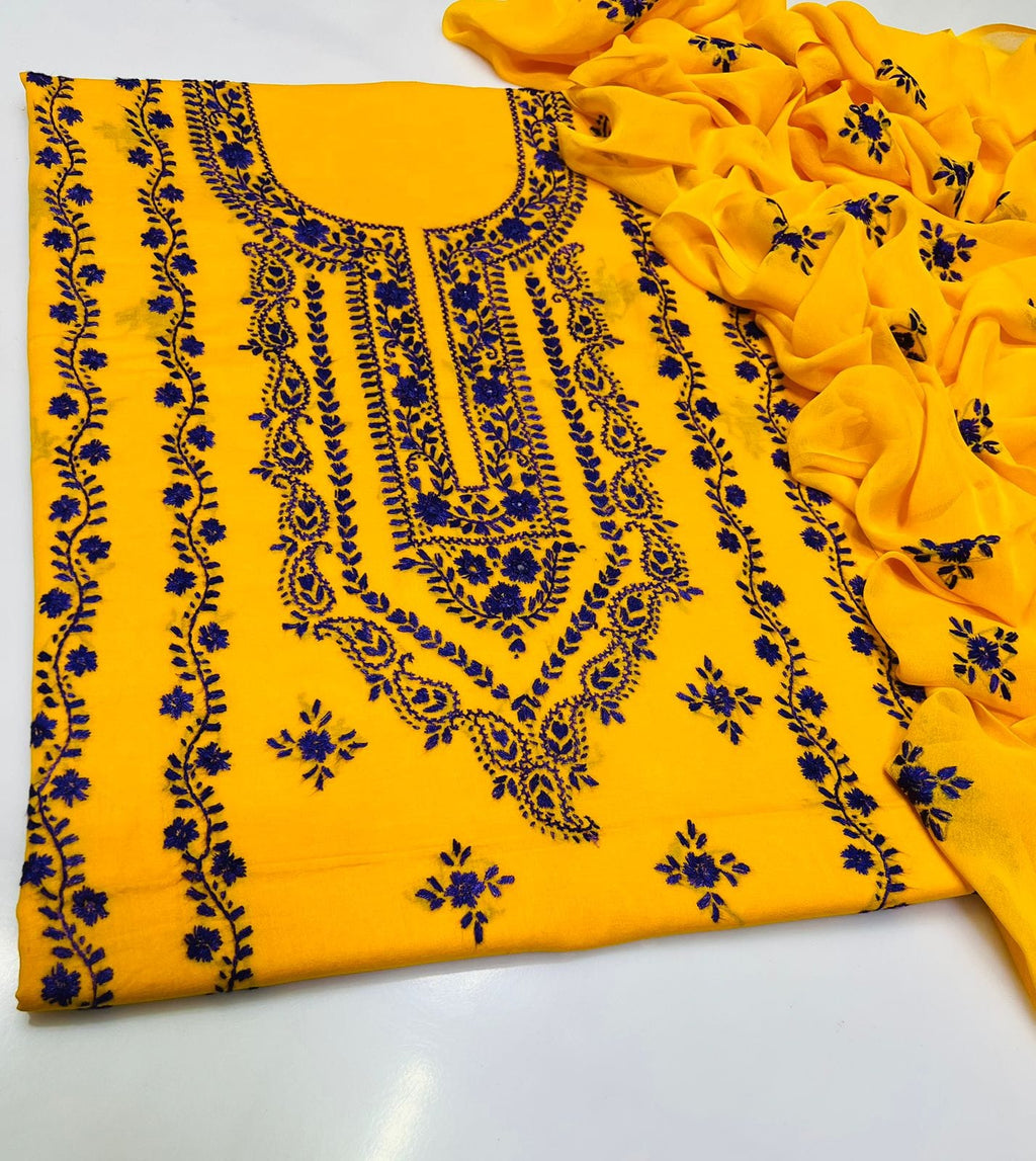3PC Handmade Embroidered on GTM Premium Quality Lawn #15
