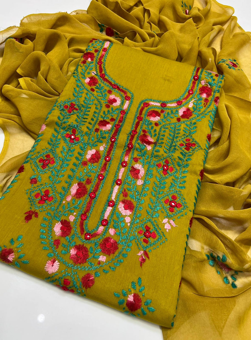 3PC Handmade Embroidered on GTM Premium Quality Lawn #16