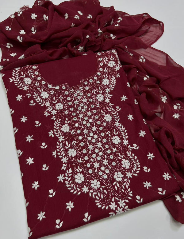 3PC Handmade Embroidered on GTM Premium Quality Lawn #16
