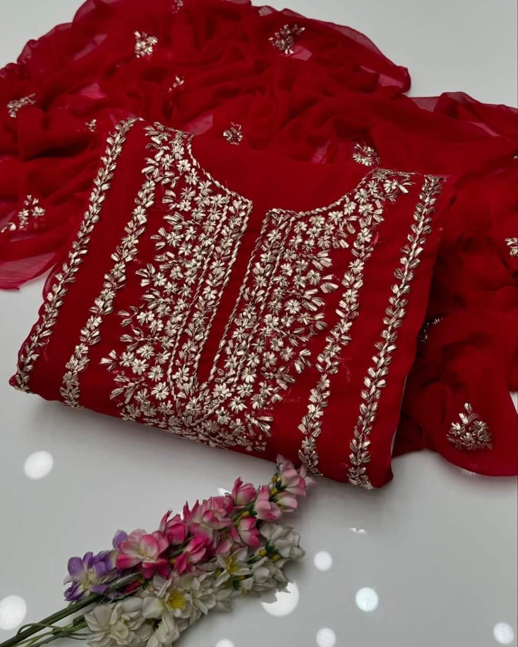 3PC Handmade Embroidered on GTM Premium Quality Lawn #19