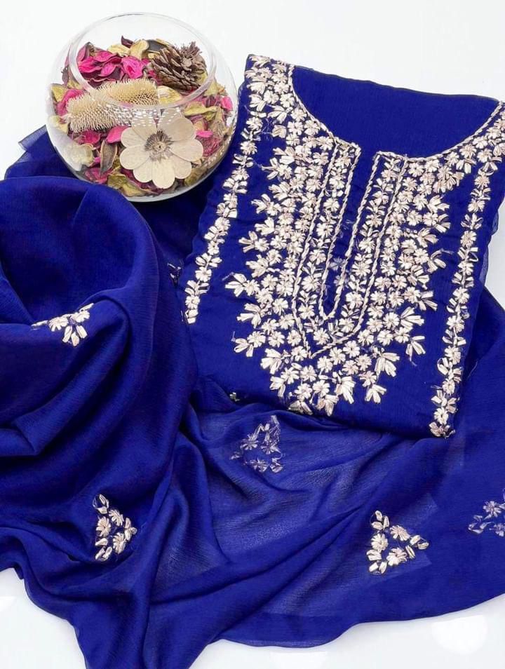 3PC Handmade Embroidered on GTM Premium Quality Lawn #19