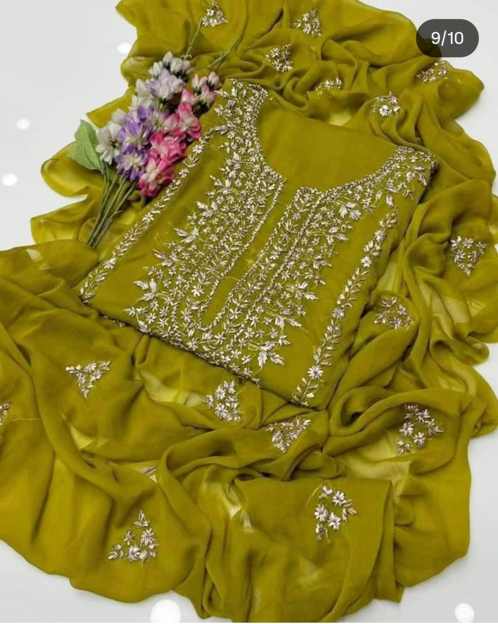3PC Handmade Embroidered on GTM Premium Quality Lawn #19