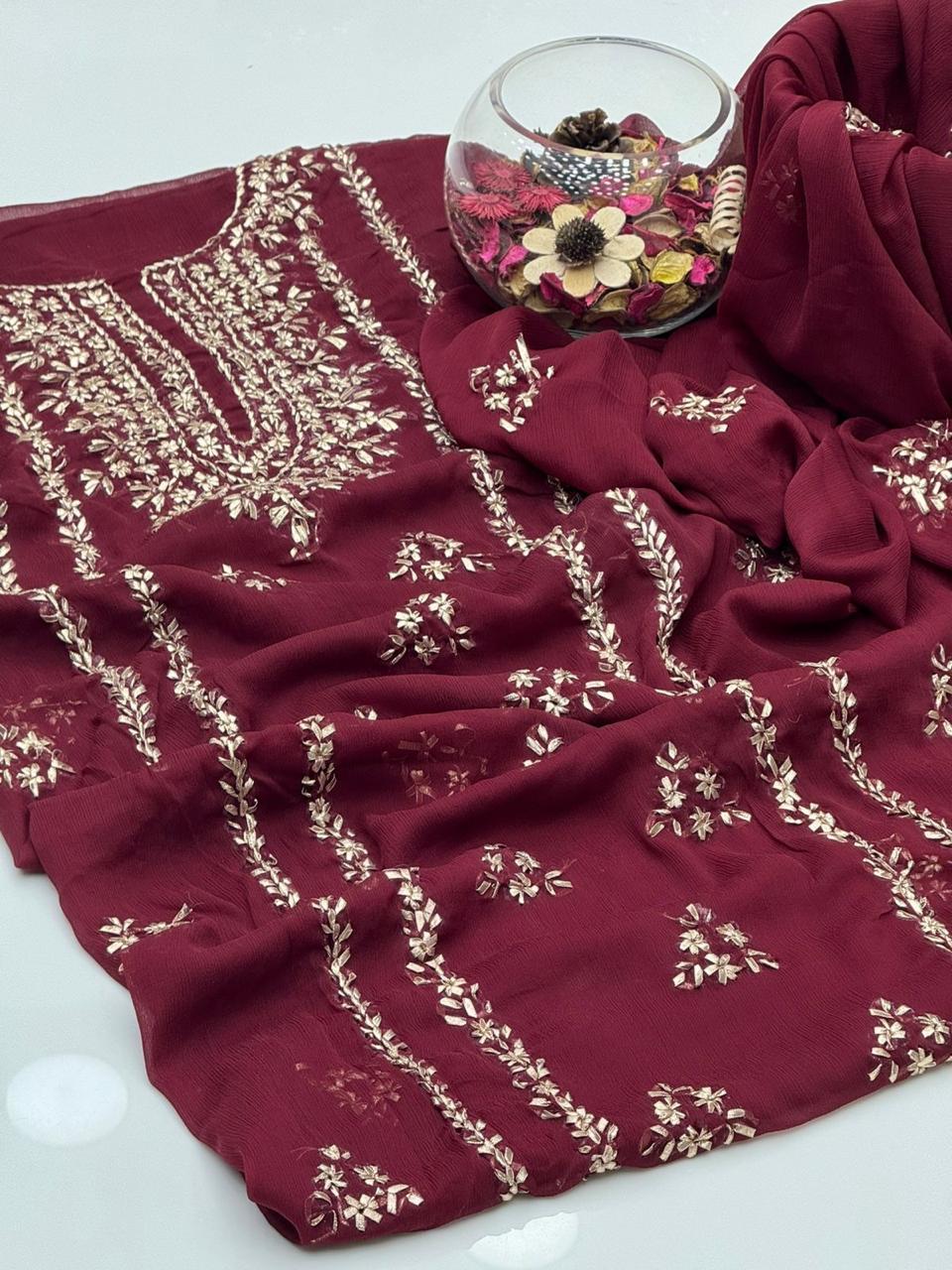 3PC Handmade Embroidered on GTM Premium Quality Lawn #19