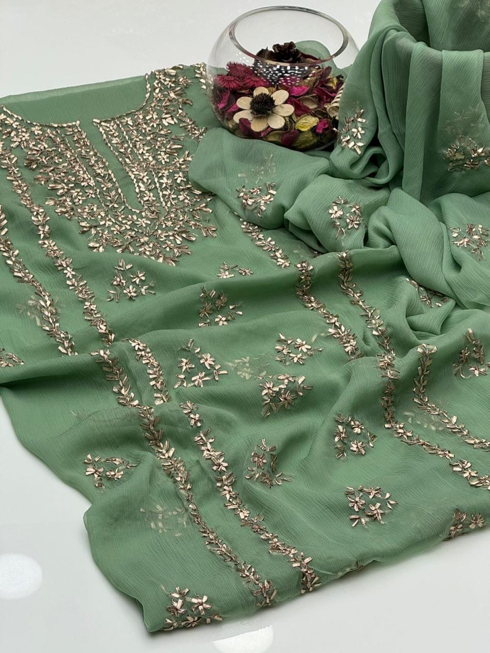3PC Handmade Embroidered on GTM Premium Quality Lawn #19