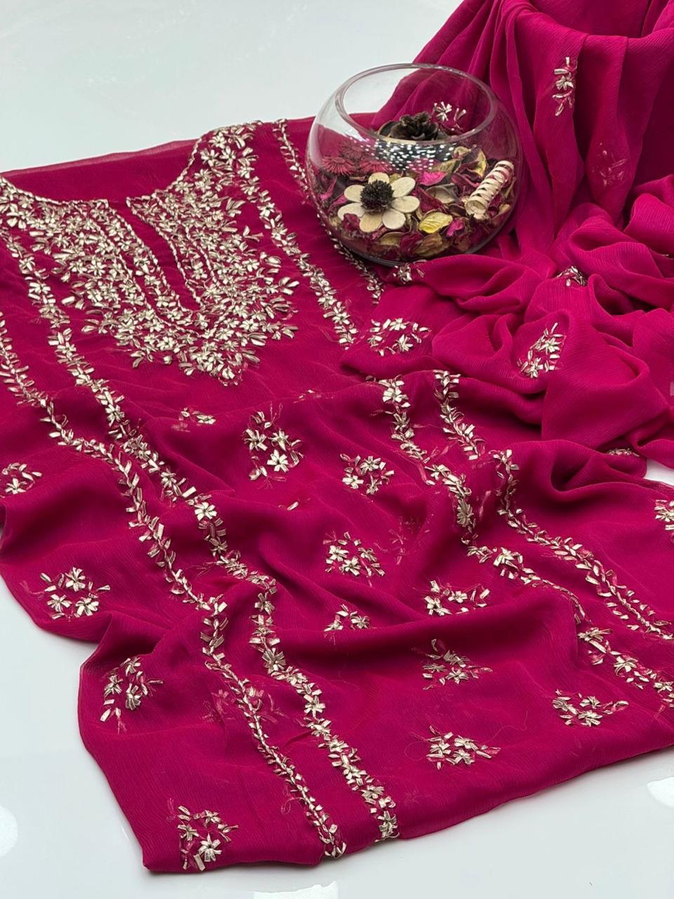 3PC Handmade Embroidered on GTM Premium Quality Lawn #19