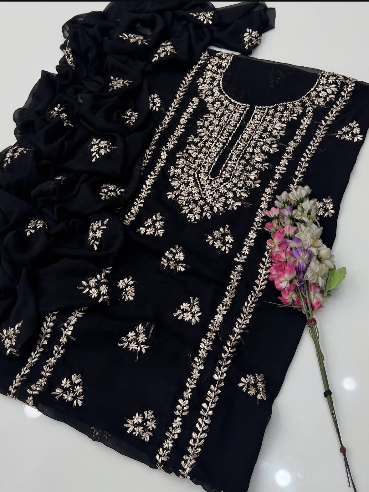 3PC Handmade Embroidered on GTM Premium Quality Lawn #19