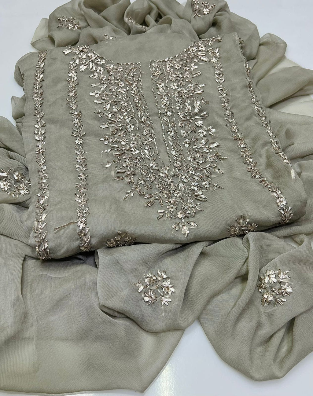 3PC Handmade Embroidered on GTM Premium Quality Lawn #19