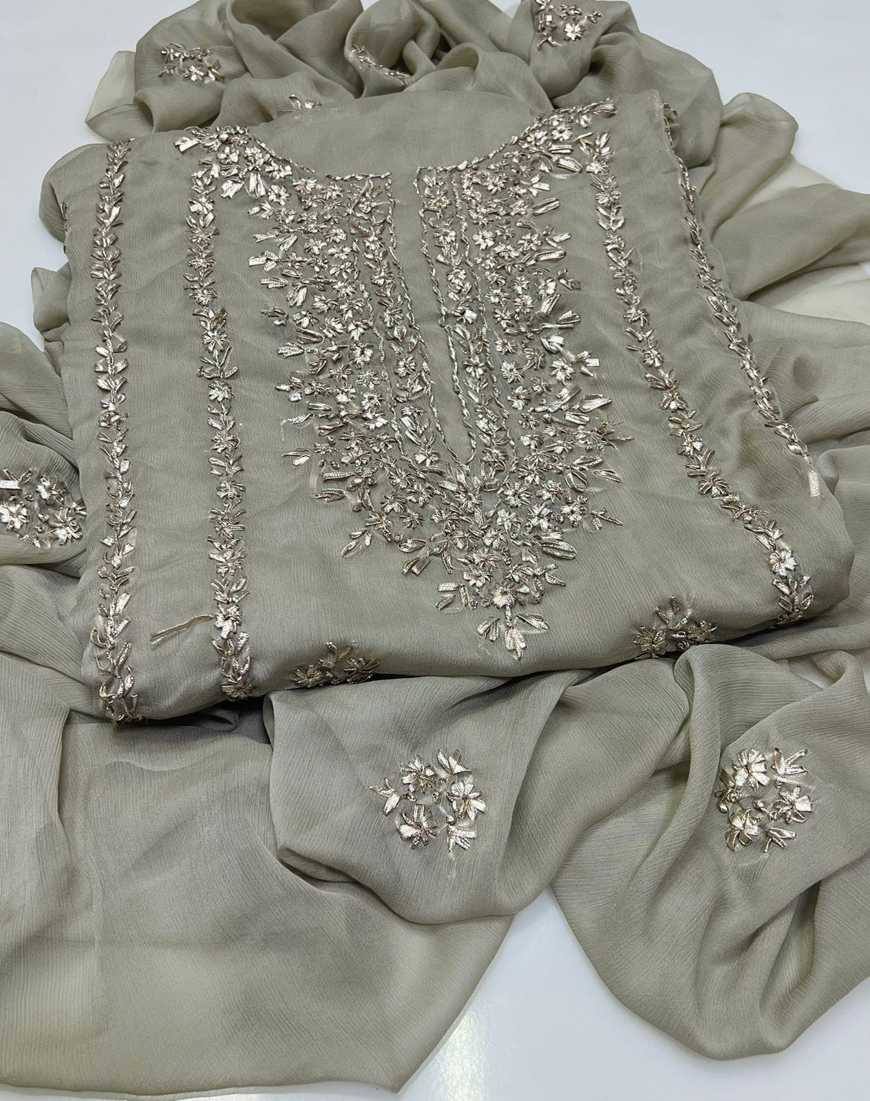 3PC Handmade Embroidered on GTM Premium Quality Lawn #19