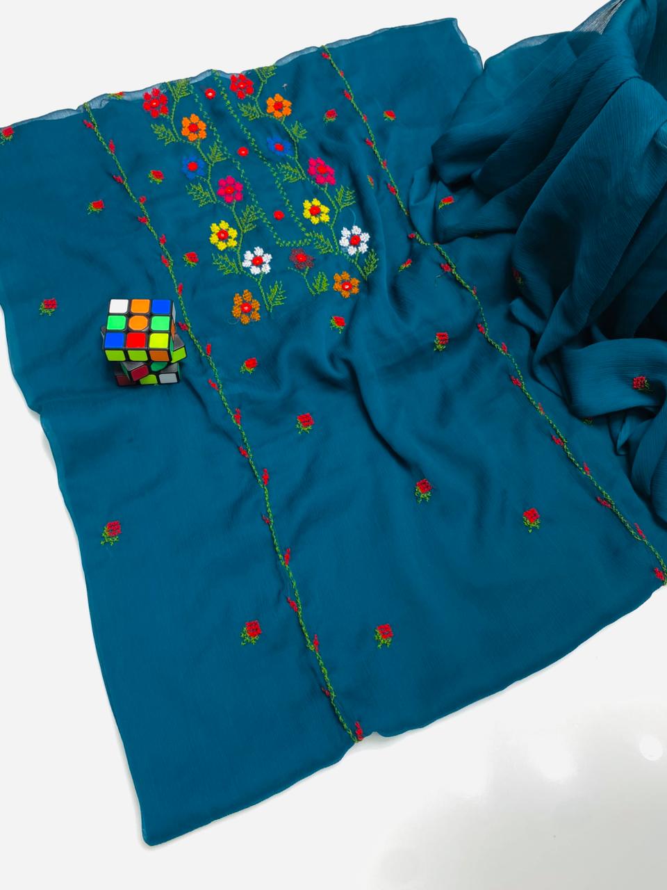 3PC Handmade Embroidered on GTM Premium Quality Lawn #20