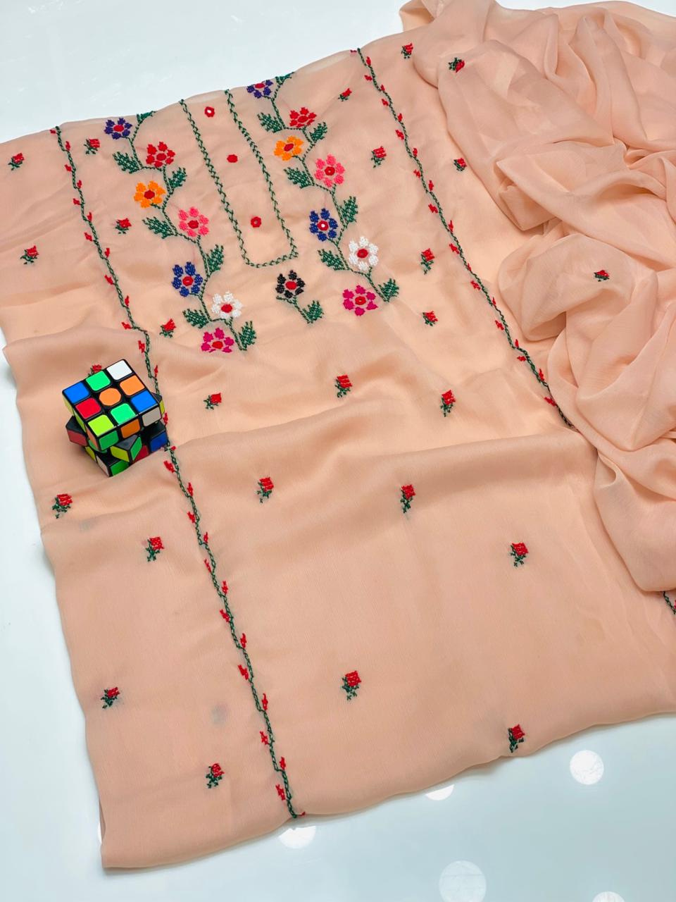 3PC Handmade Embroidered on GTM Premium Quality Lawn #20