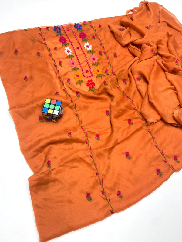 2PC Handmade Embroidered on Premium Quality Chiffon  #20