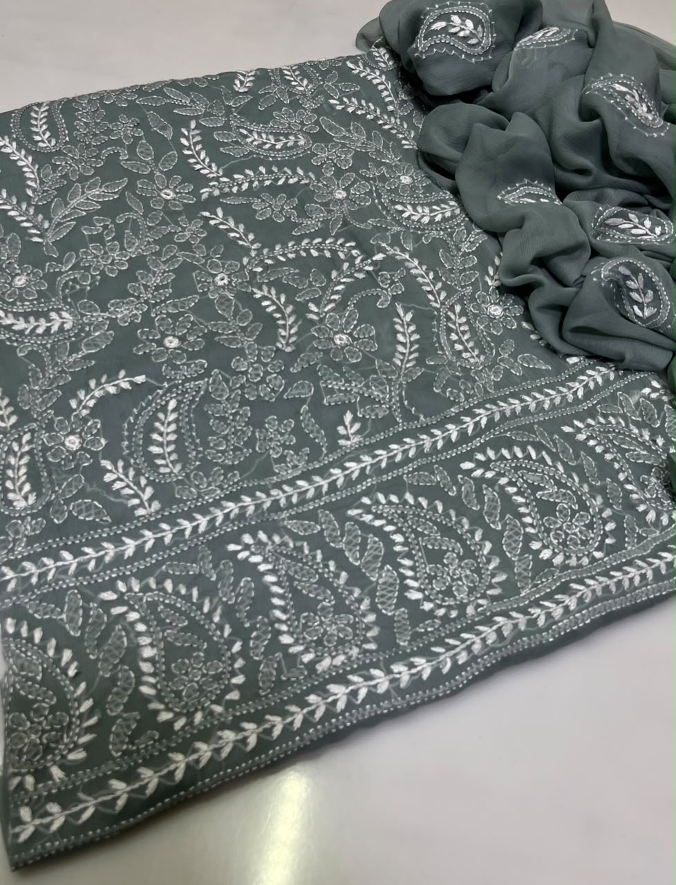 3PC Handmade Embroidered on GTM Premium Quality Lawn #21