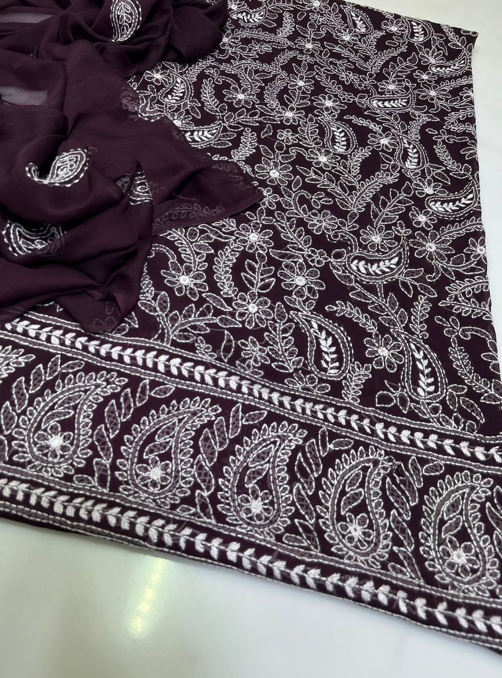 3PC Handmade Embroidered on GTM Premium Quality Lawn #22