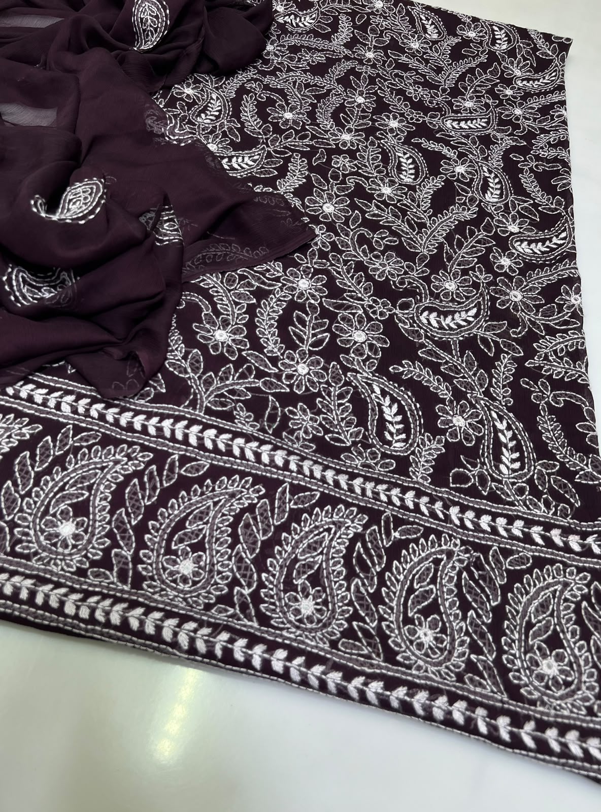 3PC Handmade Embroidered on GTM Premium Quality Lawn #22
