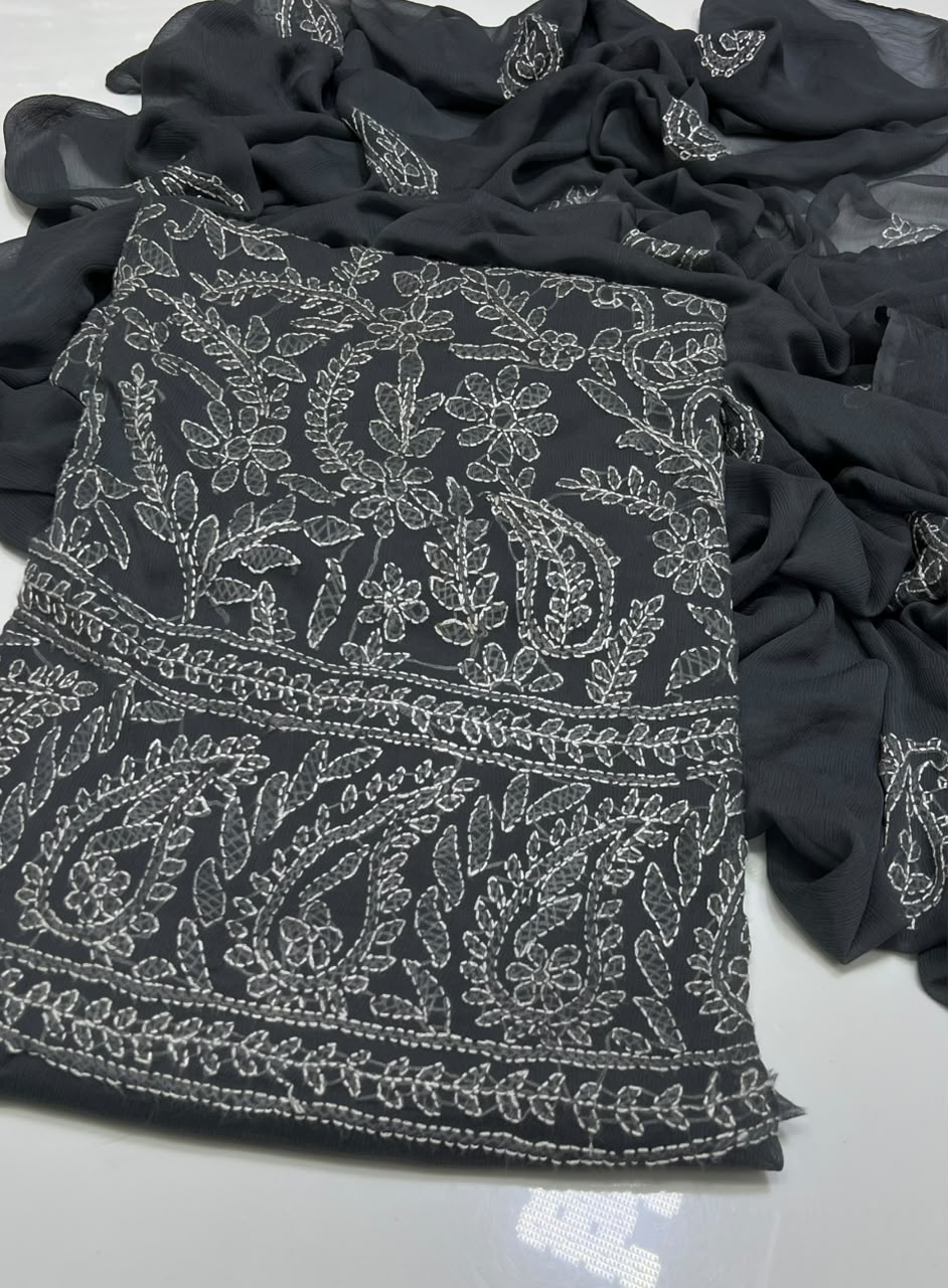 3PC Handmade Embroidered on GTM Premium Quality Lawn #22