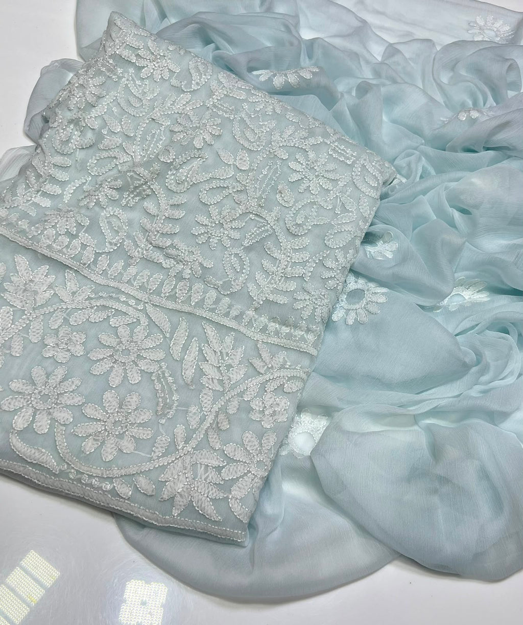 3PC Handmade Embroidered on GTM Premium Quality Lawn #22