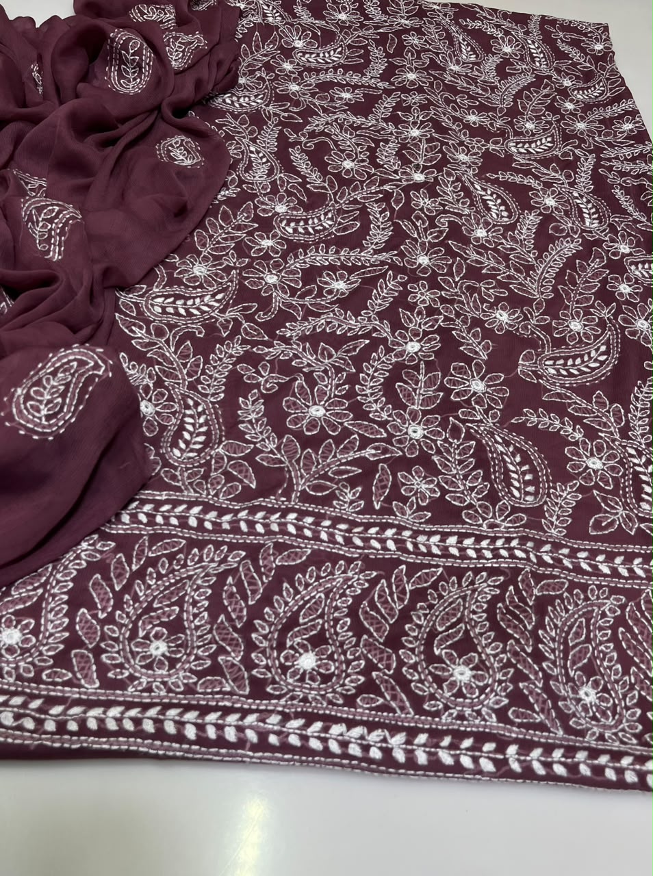 3PC Handmade Embroidered on GTM Premium Quality Lawn #22